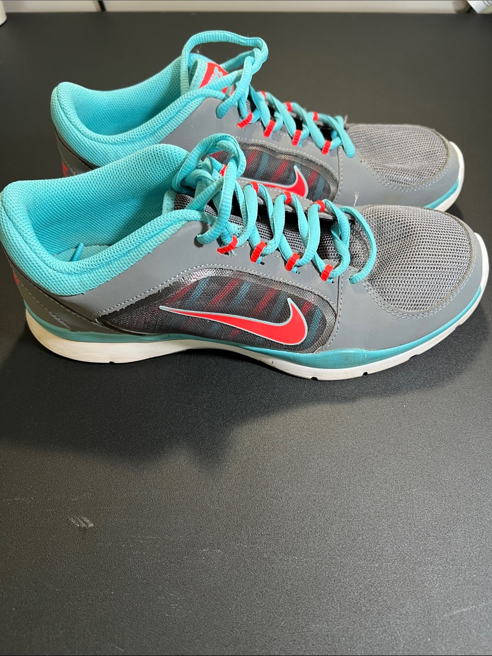 Nike Women’s Gray, Teal and Red Training Sneakers